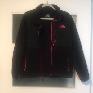 North face Denali fleece jacket, black and pink, L